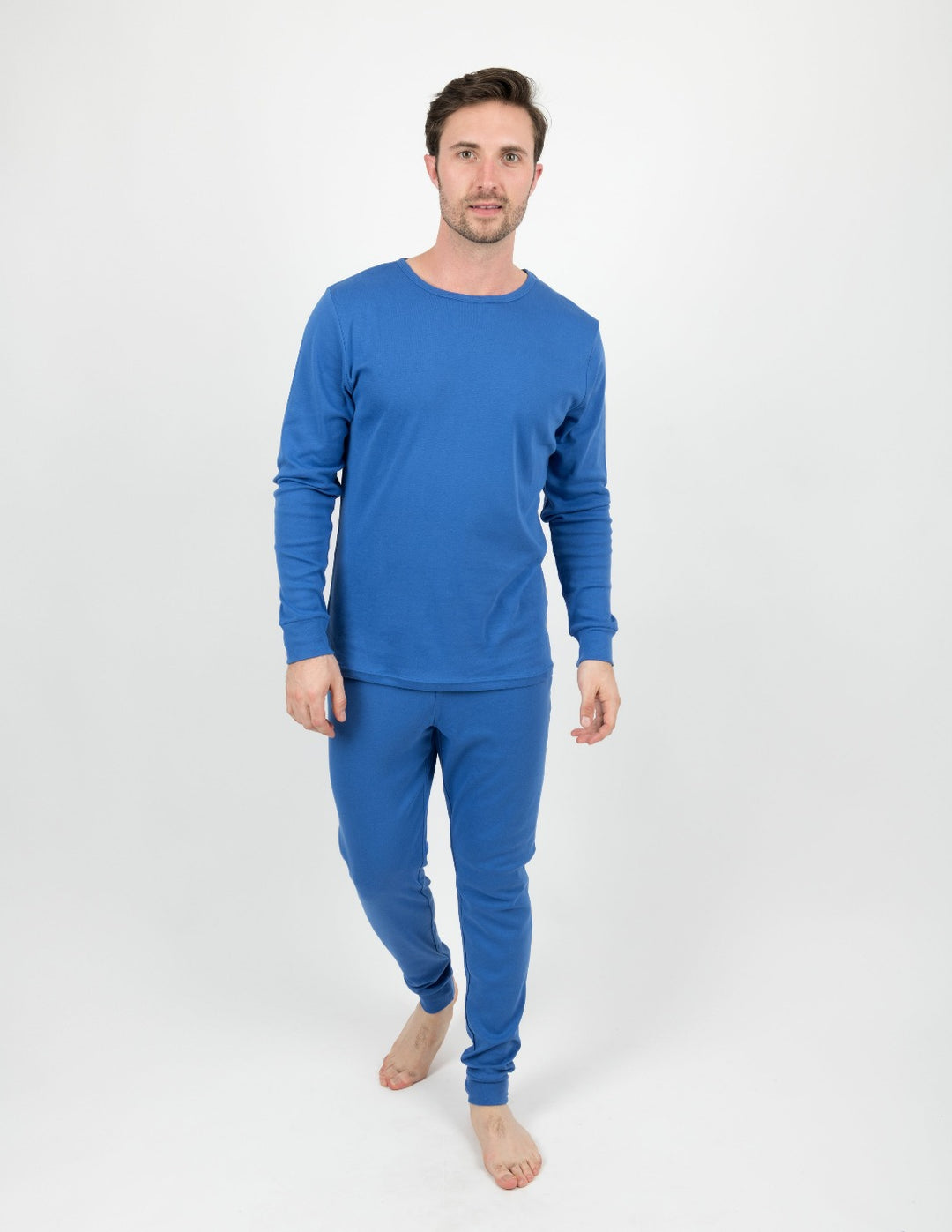 solid color royal blue men's cotton pajamas