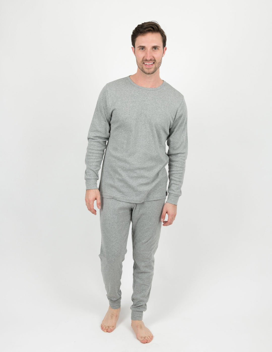 solid color grey men's cotton pajamas