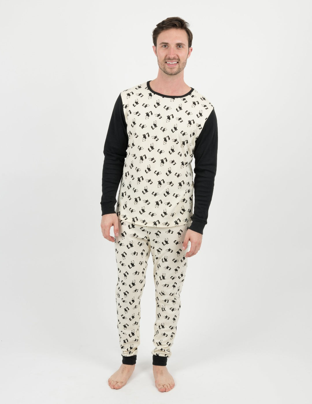 off white panda print men's cotton pajama