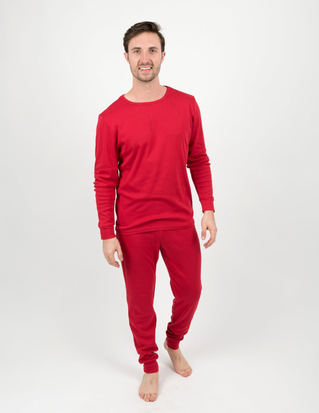 solid color red men's cotton pajama