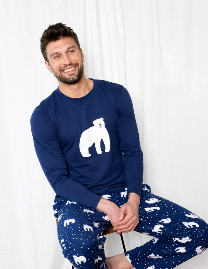 men's polar bear flannel pajamas