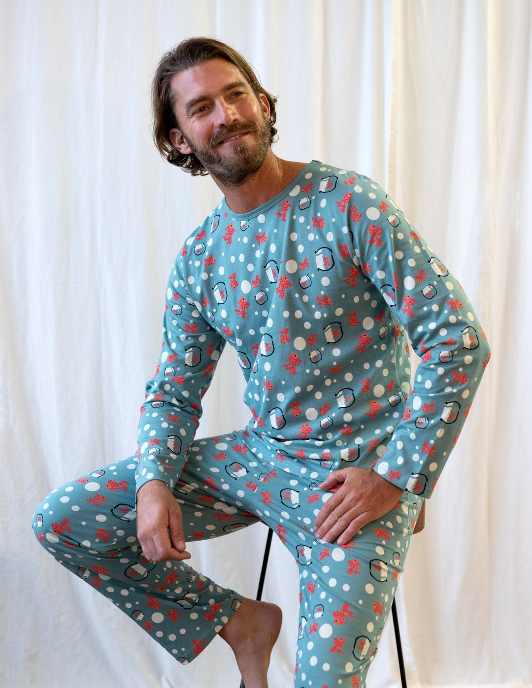 men's cotton goldfish pajamas