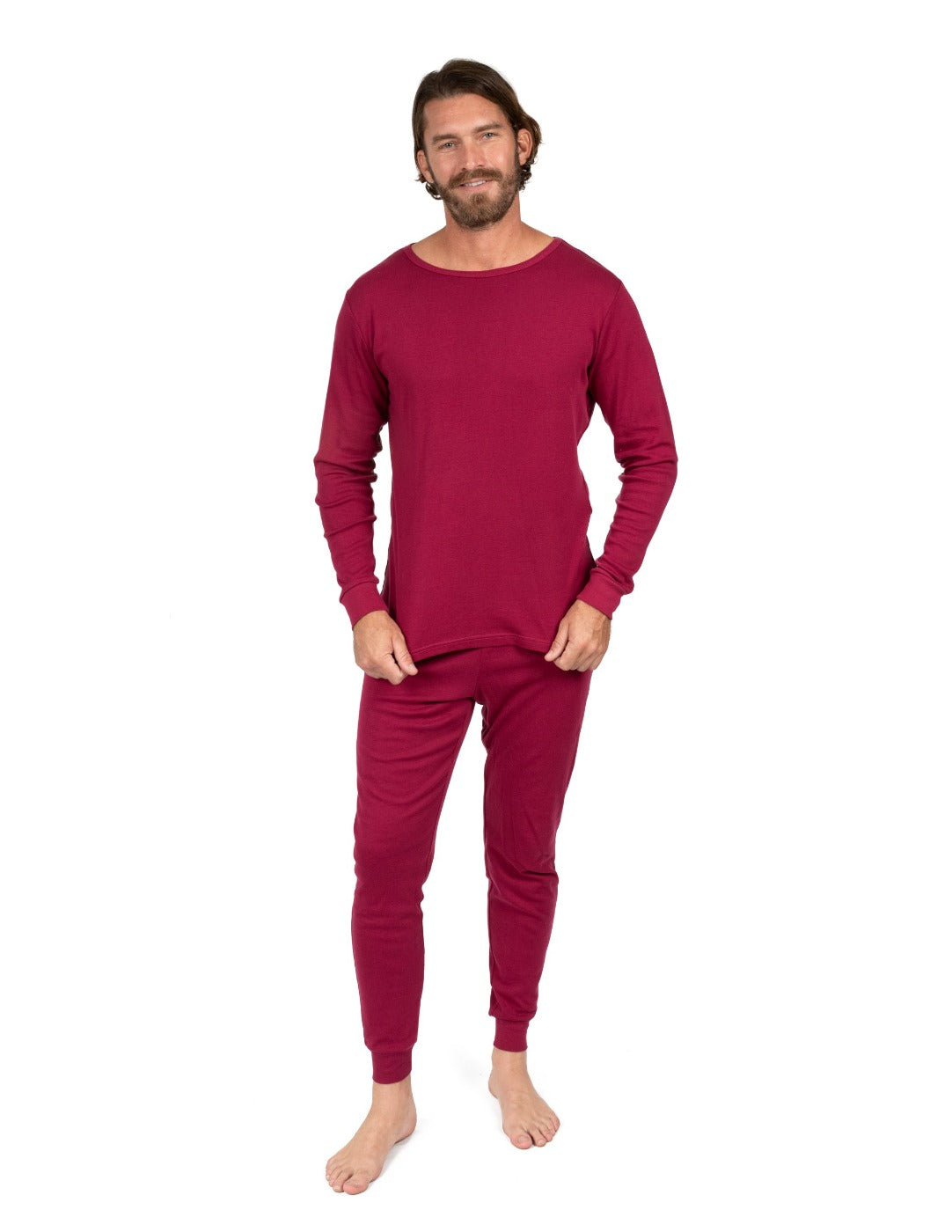 mens cotton maroon pajama set