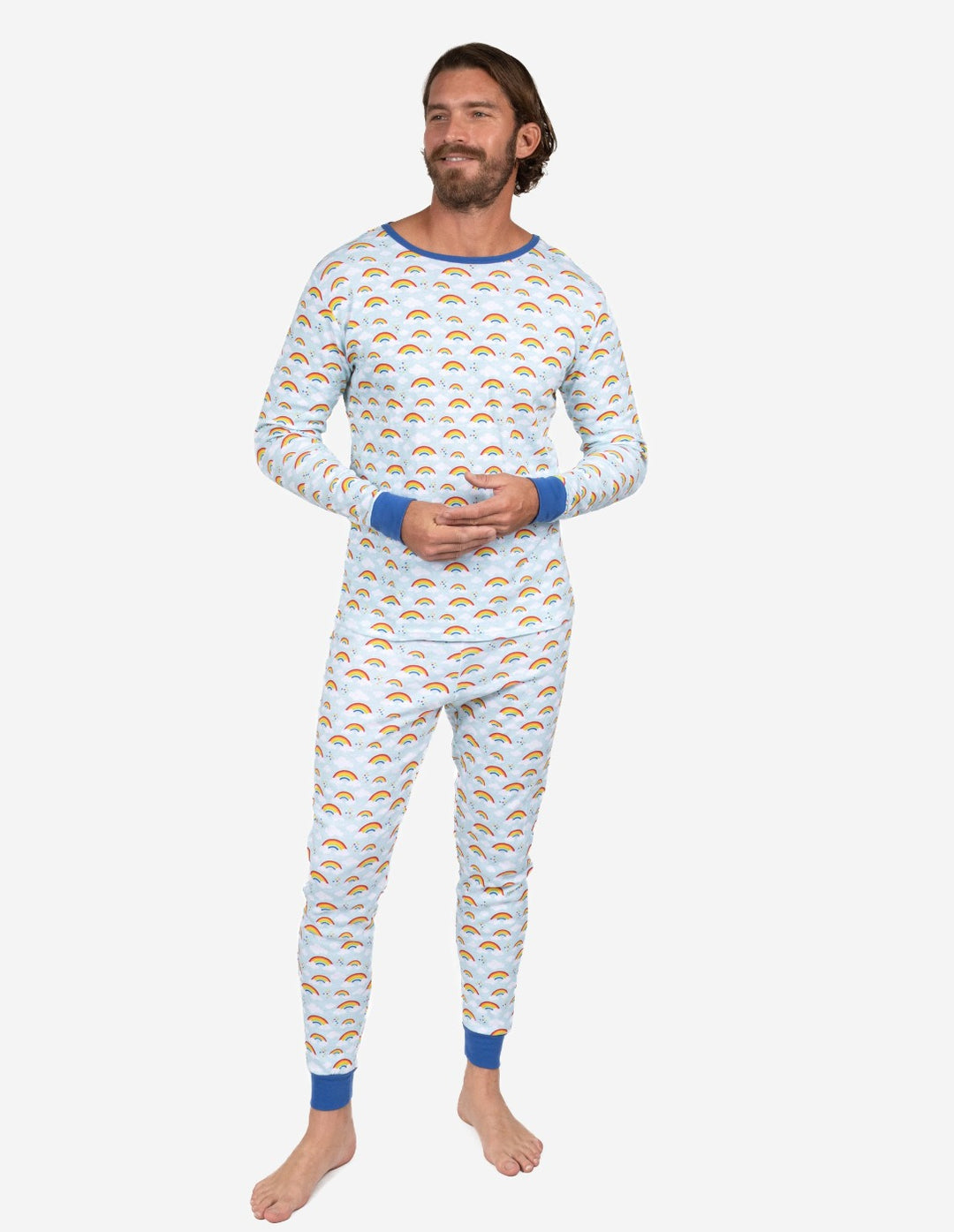 Men's Blue Rainbow Pajamas – Leveret Clothing