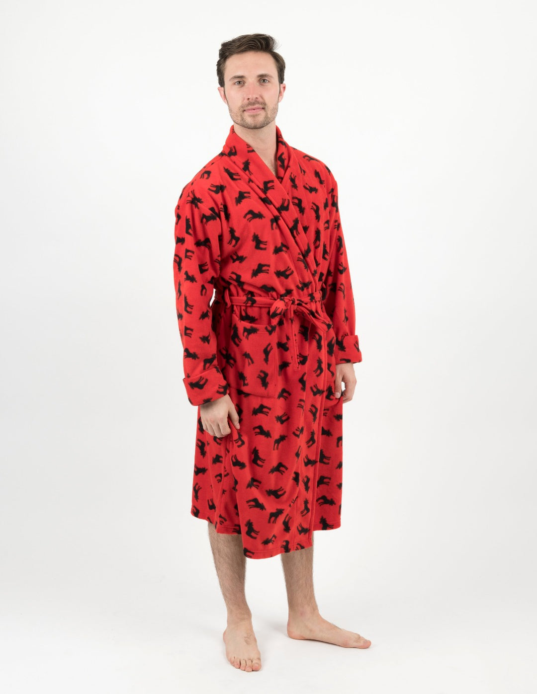 red moose men's fleece robe