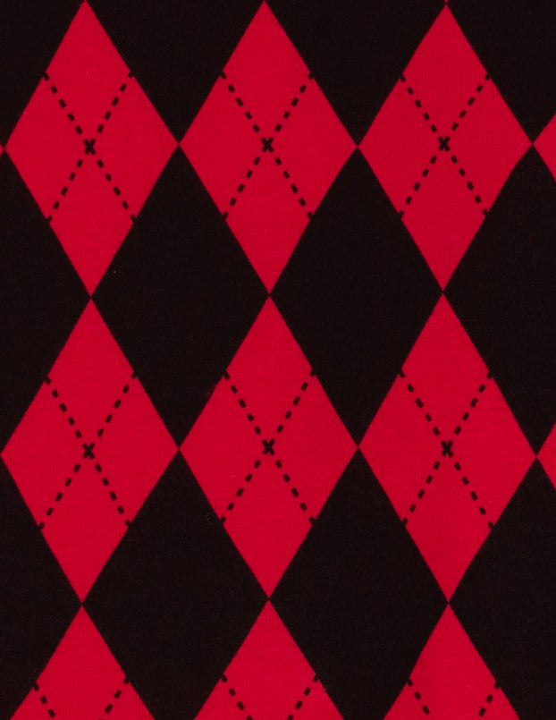 red and black argyle kids cotton pajama