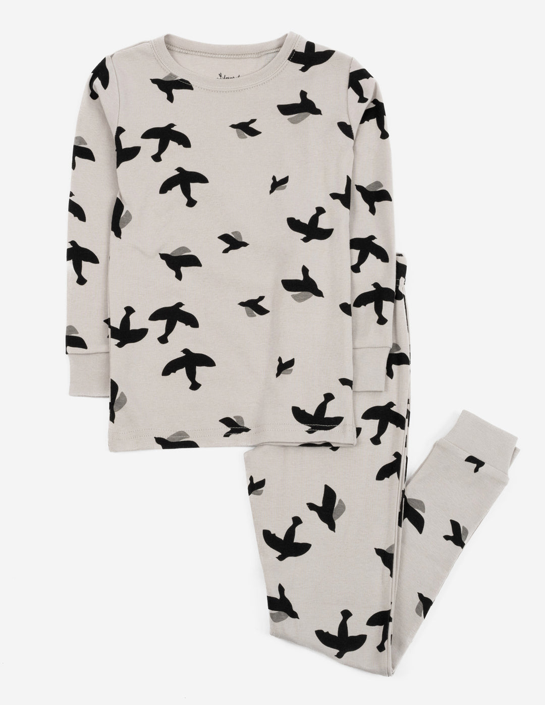 grey bird kids cotton pajamas