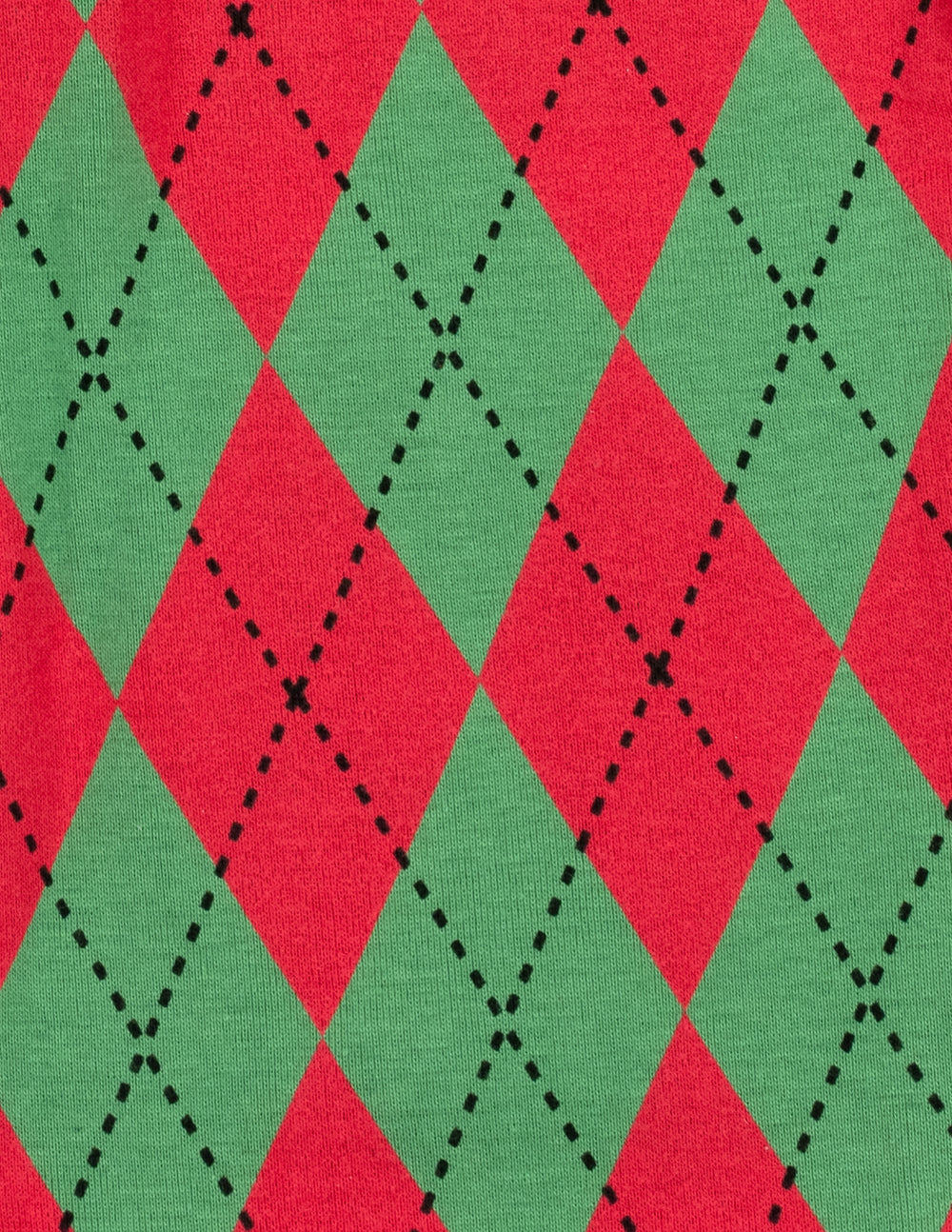 red and green argyle kids cotton pajamas