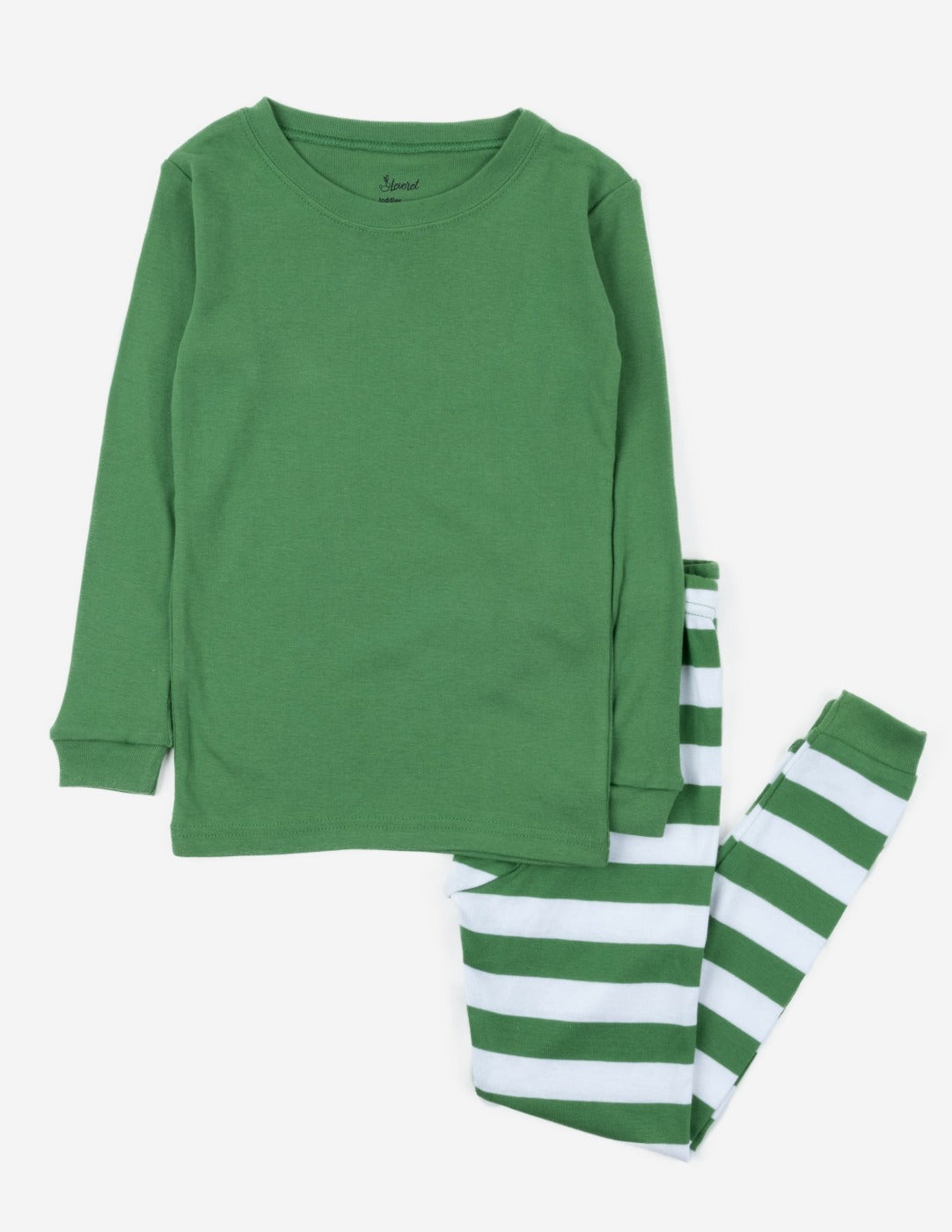 Kids Green Top & Stripes Pajamas – Leveret Clothing