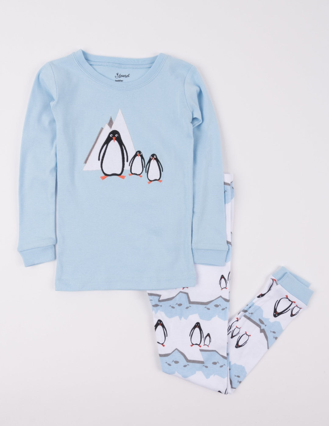 blue penguin print kids cotton pajama