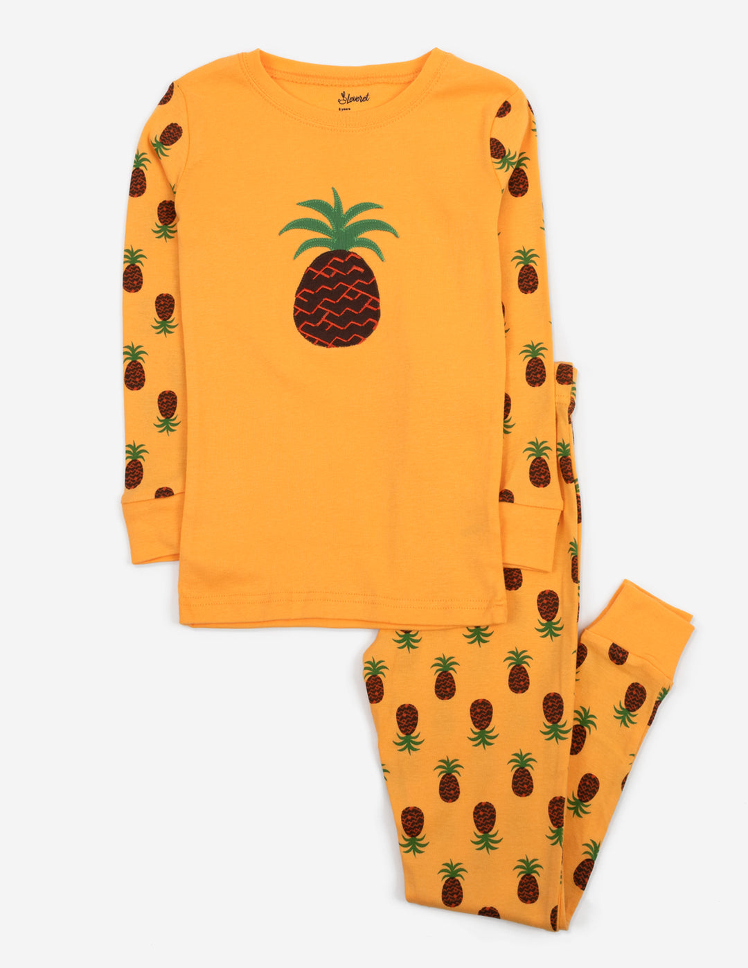 yellow pineapple kids cotton pajamas