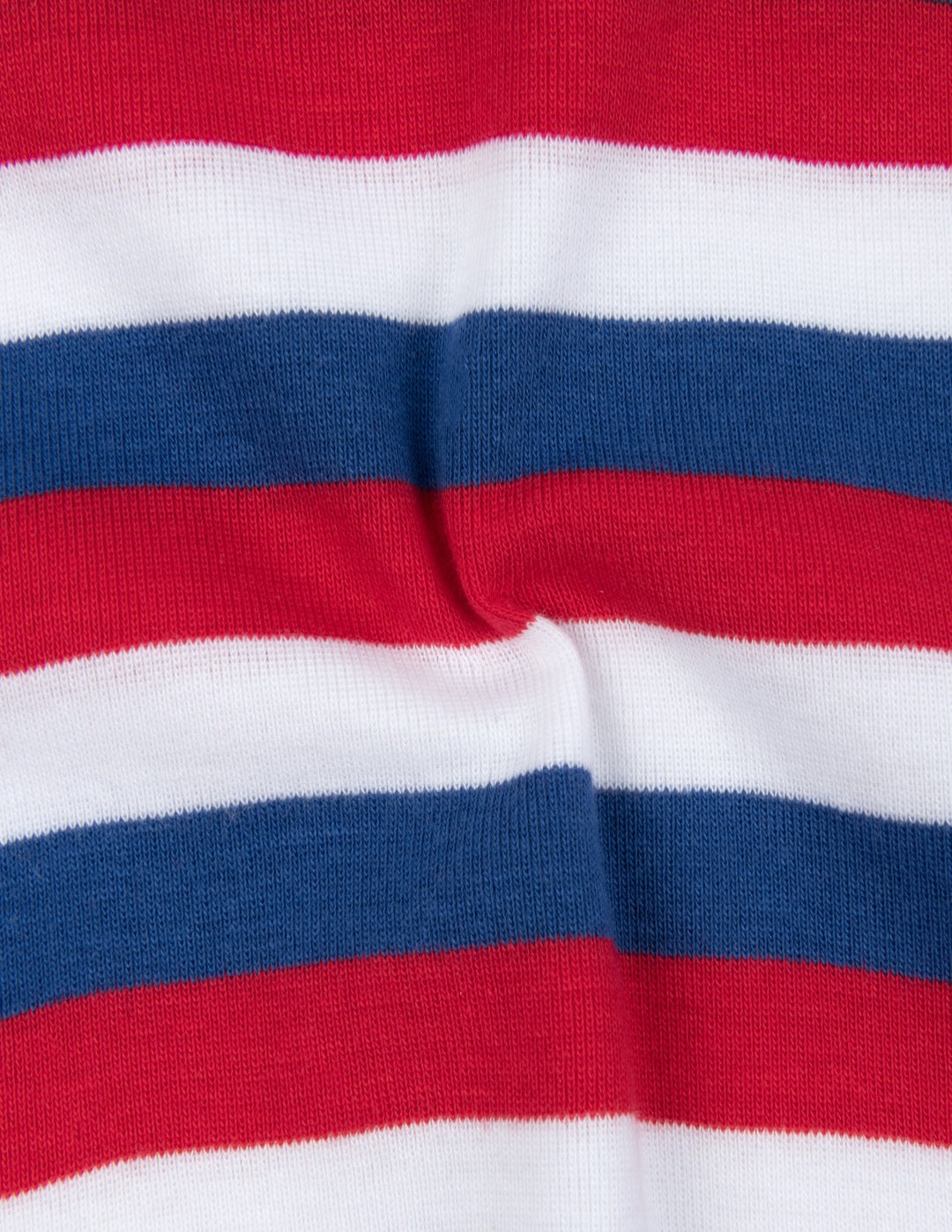Baby footed red white and blue striped pajamas