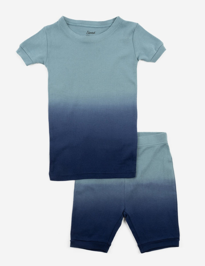 Kids Cotton Short Blue Ombré Tie Dye Pajamas