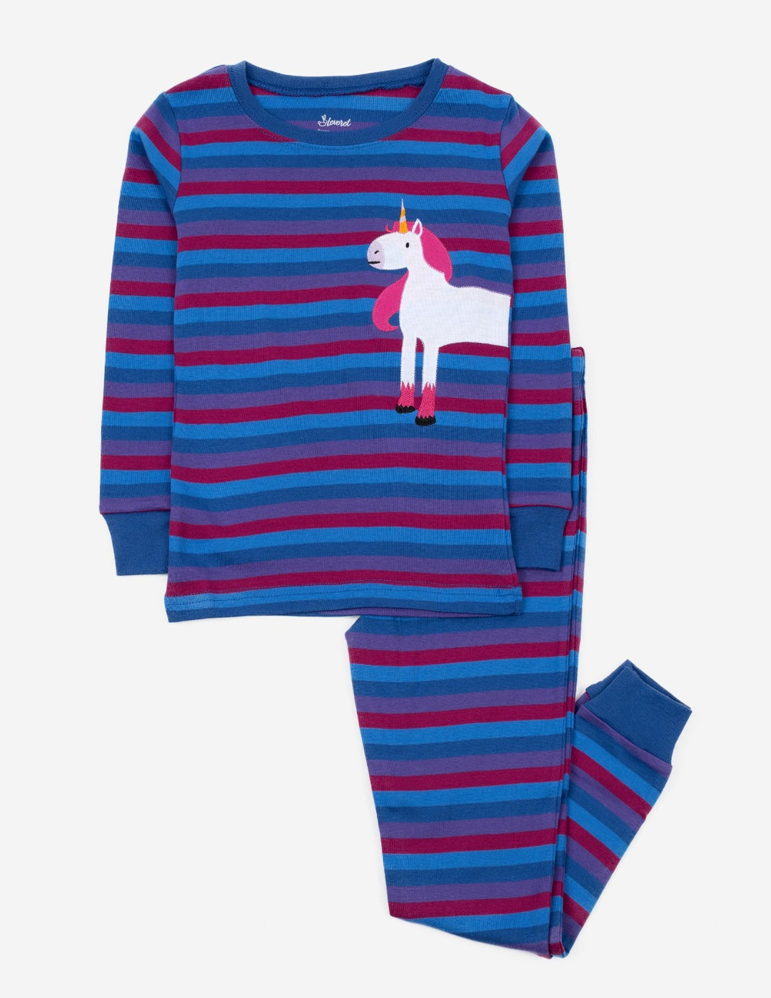 kids cotton unicorn stripe pajamas