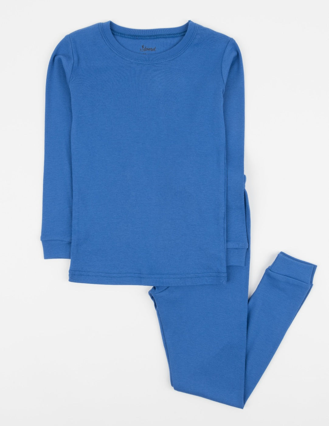 solid color blue kids cotton pajamas