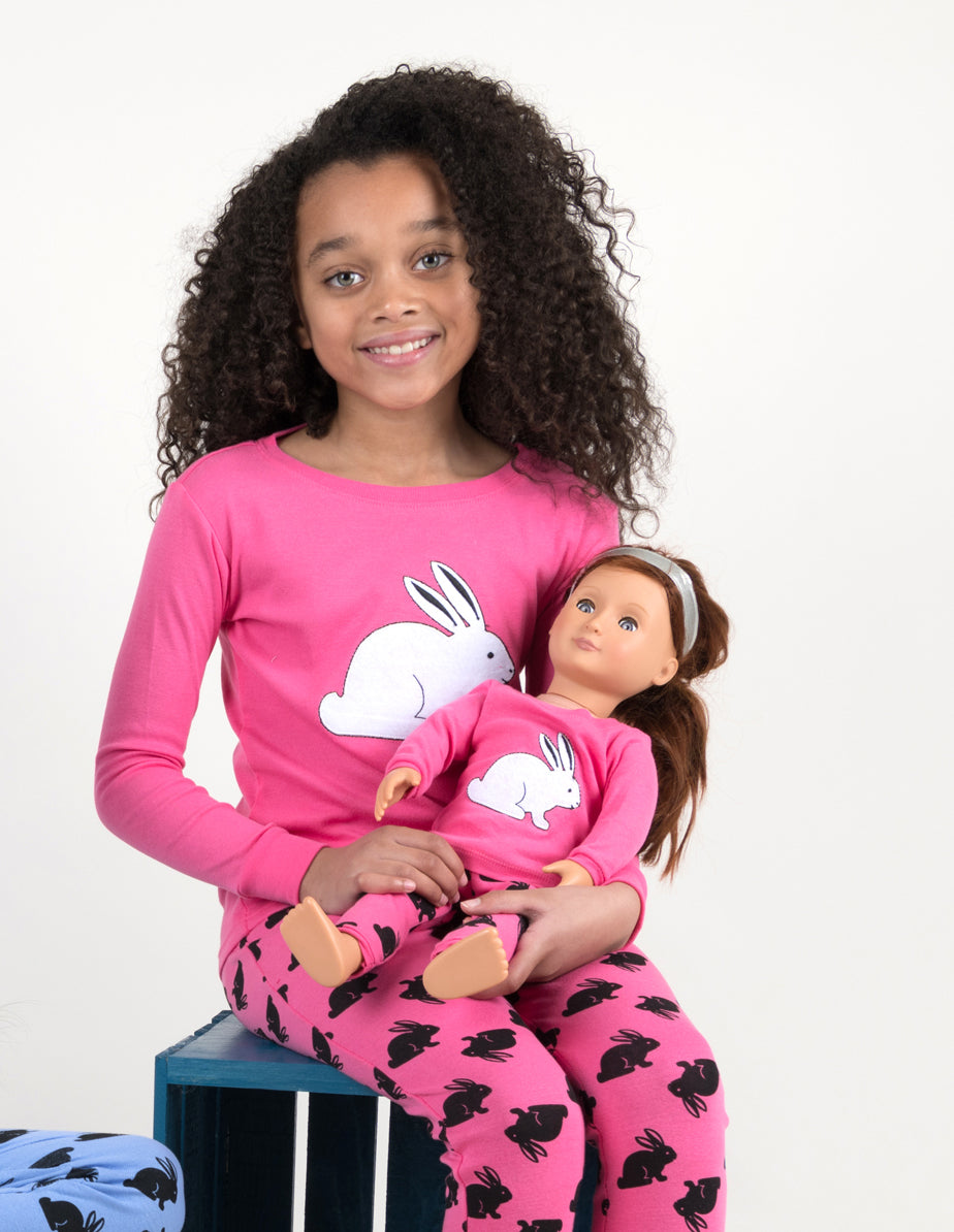 Hot Pink Bunny Rabbit Cotton Pajamas – Leveret Clothing