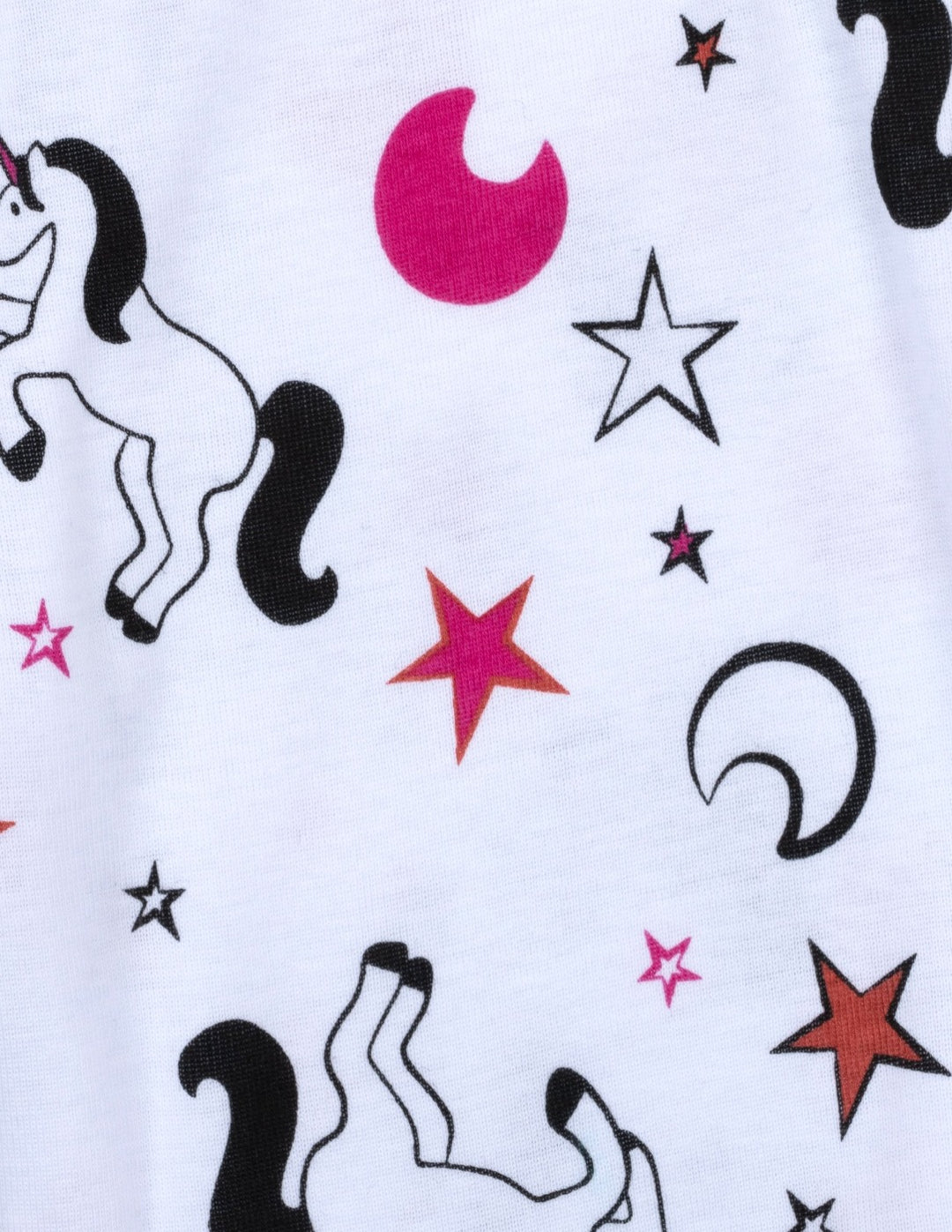 black and white unicorn girl and doll cotton pajama
