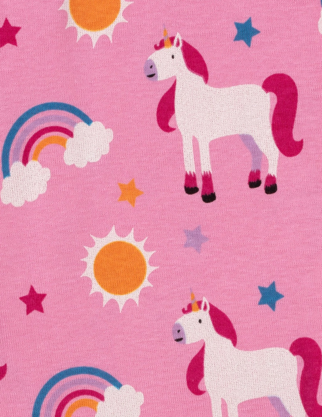 pink unicorn girl and doll cotton pajama