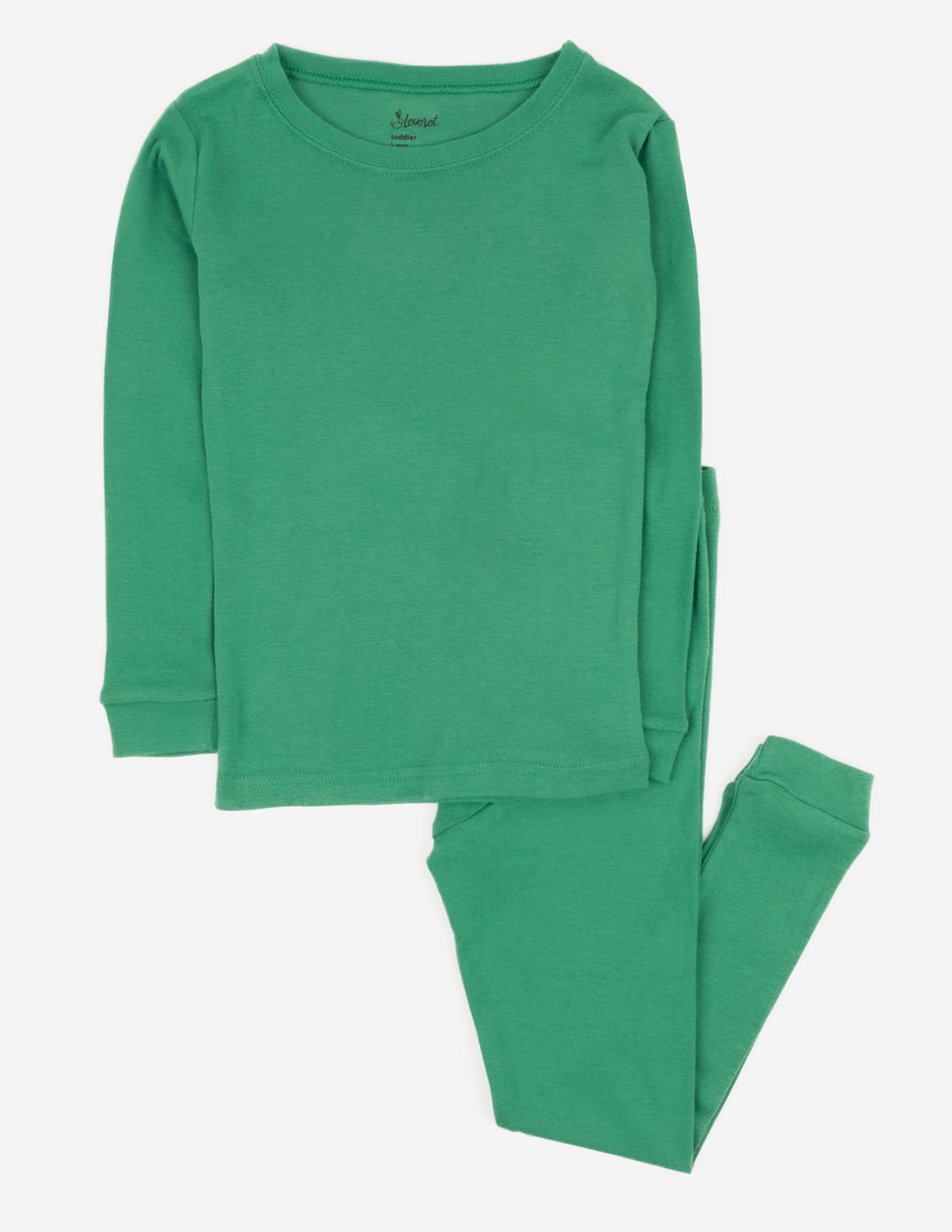 Kids Two Piece Solid Green Pajamas – Leveret Clothing