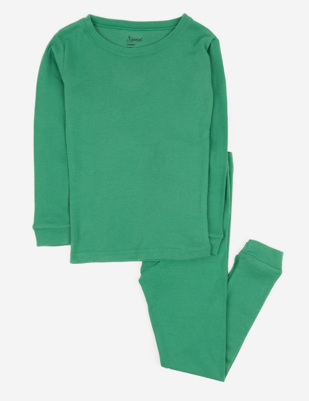 solid color green kids cotton pajama