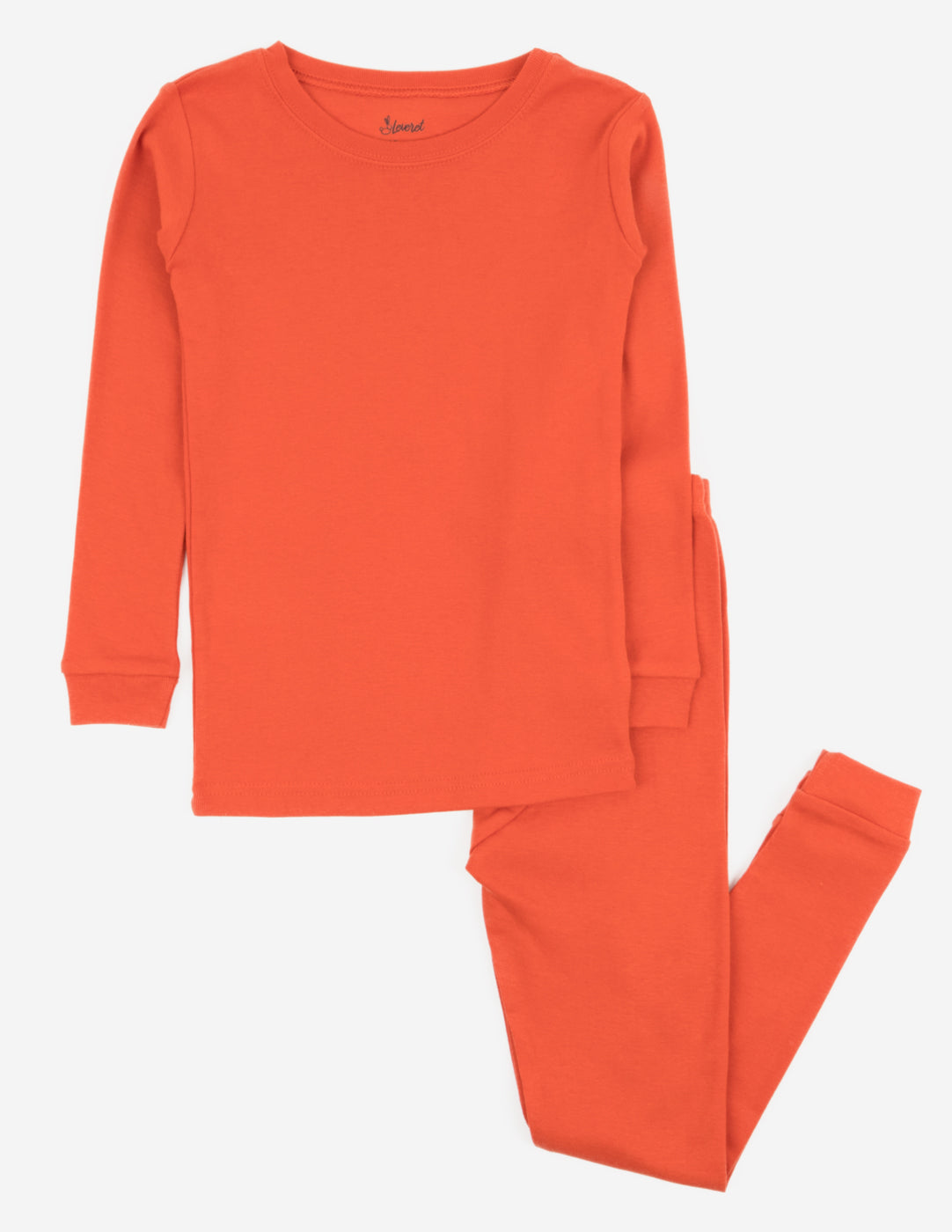 solid color orange kids cotton pajamas