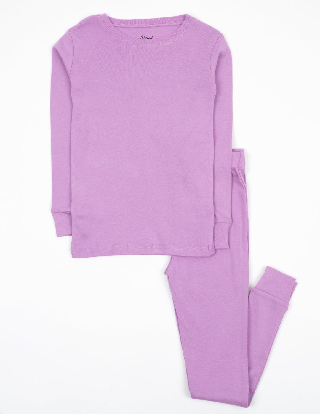 solid color purple kids cotton pajamas