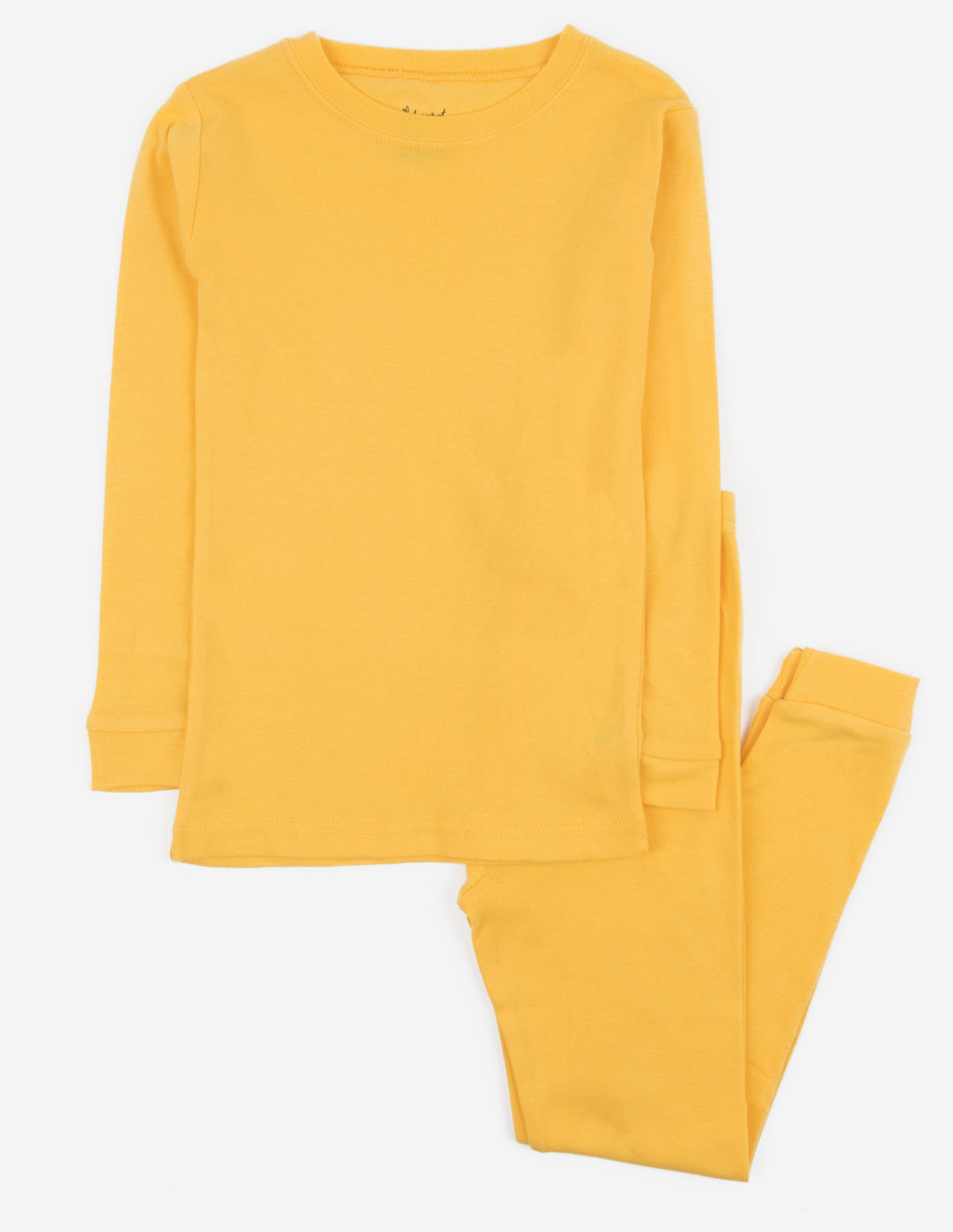 solid color yellow kids cotton pajama