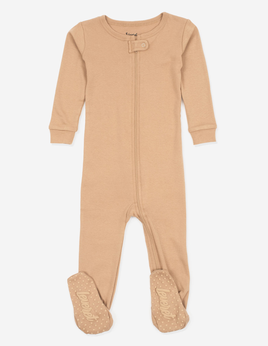 Solid Color Beige Footed Pajamas – Leveret Clothing