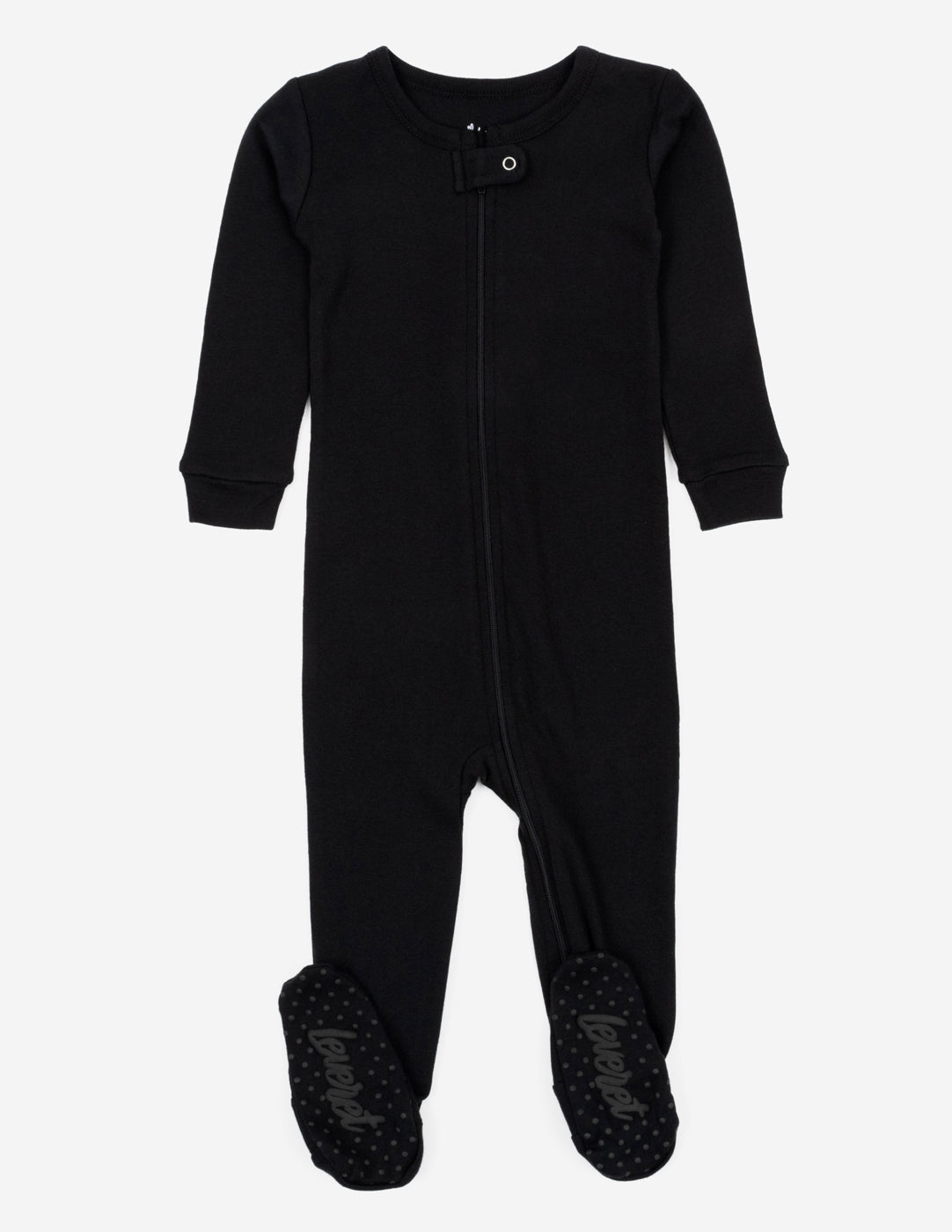 solid color black baby footed pajamas