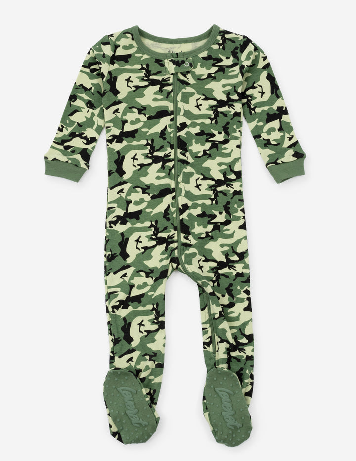baby footed camouflage pajamas