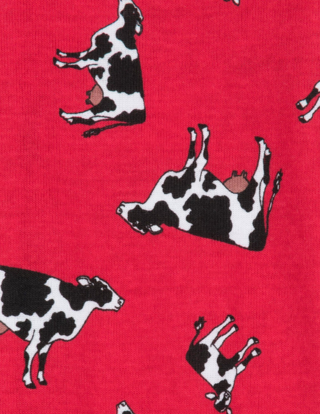 red cow print baby footed pajama