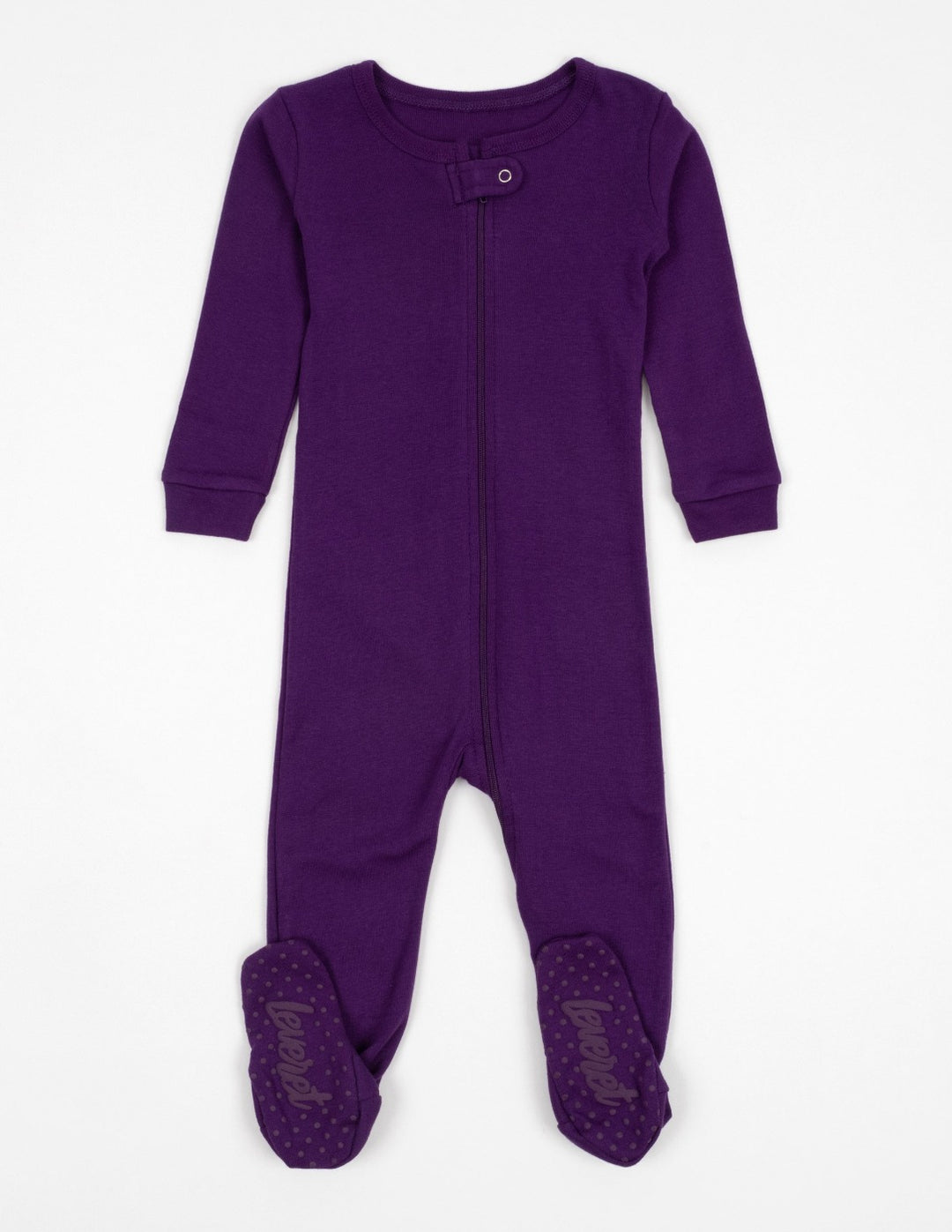 solid color dark purple baby footed pajamas