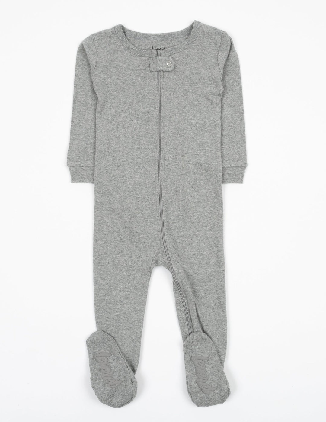 solid color light grey baby footed pajamas