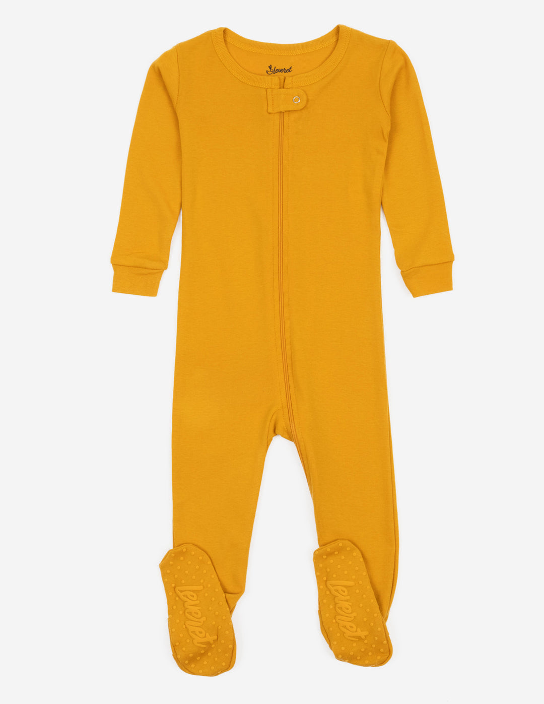solid color mustard baby footed pajamas