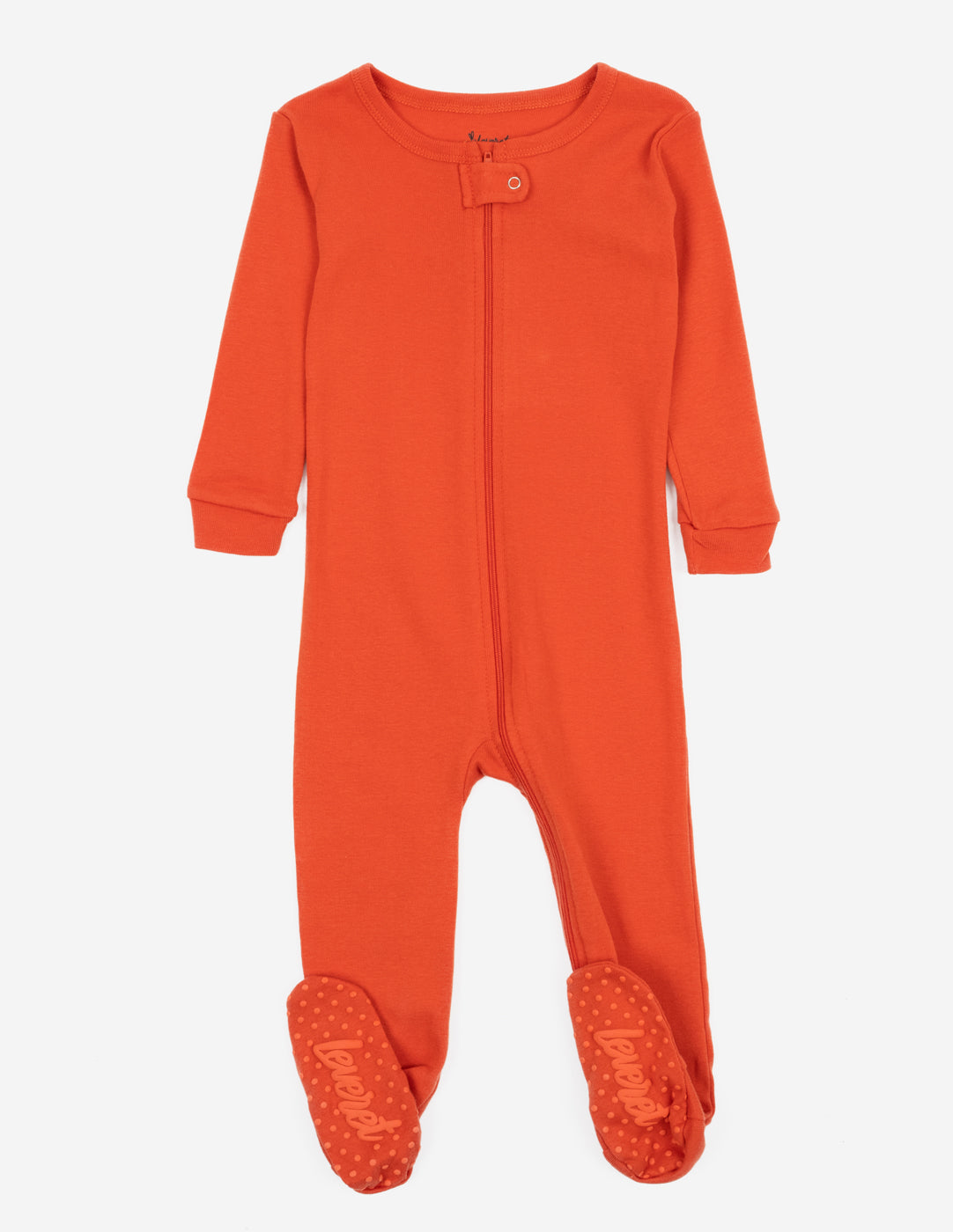 solid color orange baby footed pajamas