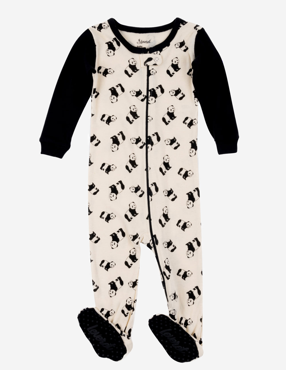 off white panda baby footed pajama