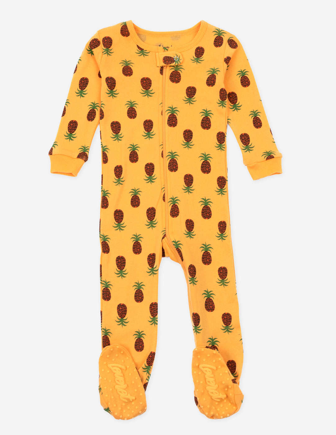yellow pineapple baby footed cotton pajama