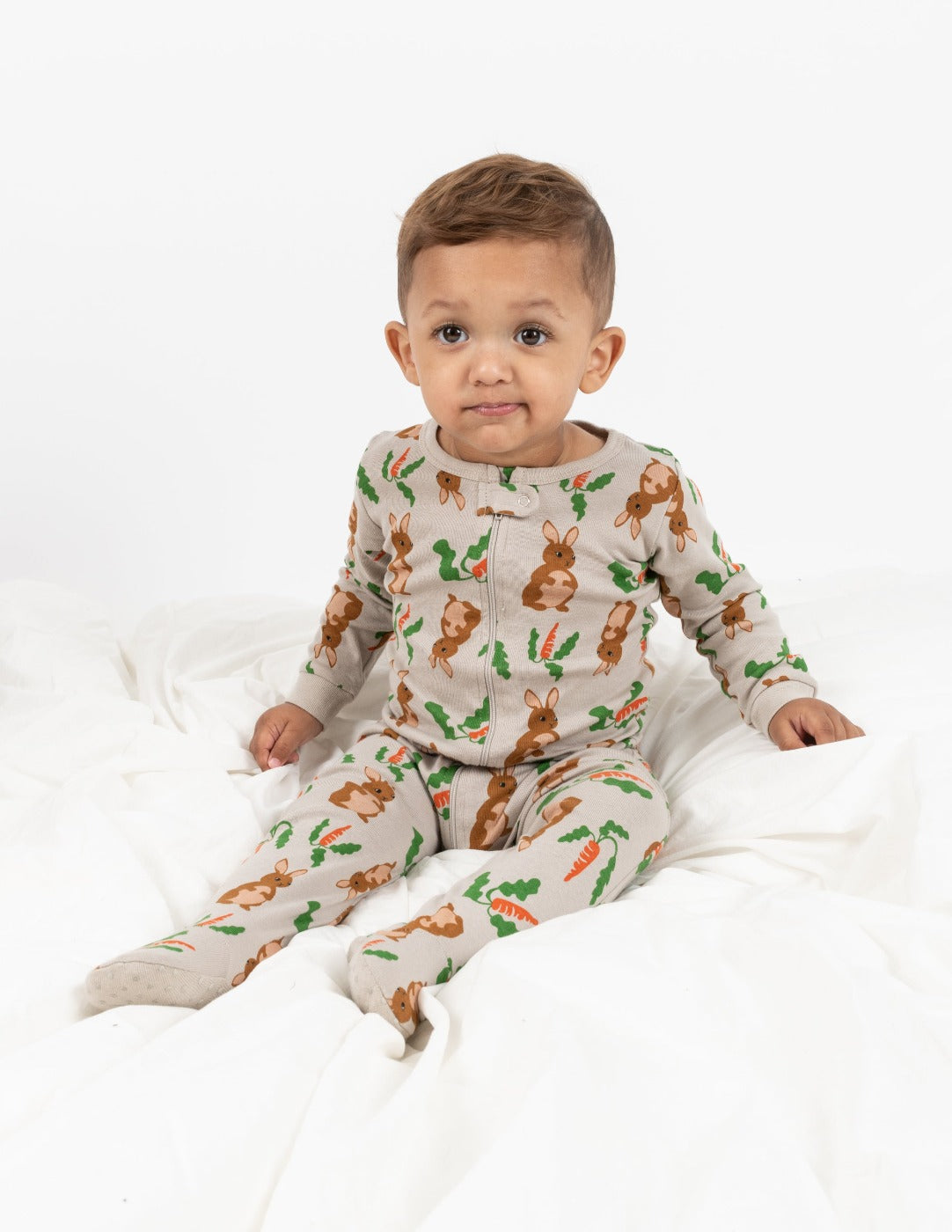 Baby Footed Beige Bunny Pajamas – Leveret Clothing