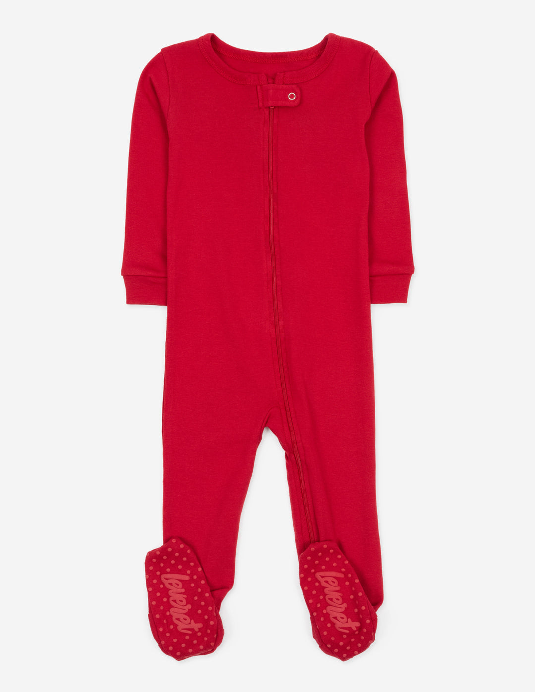 solid color red baby footed pajamas