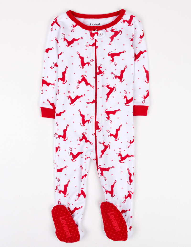 reindeer baby footed pajama christmas