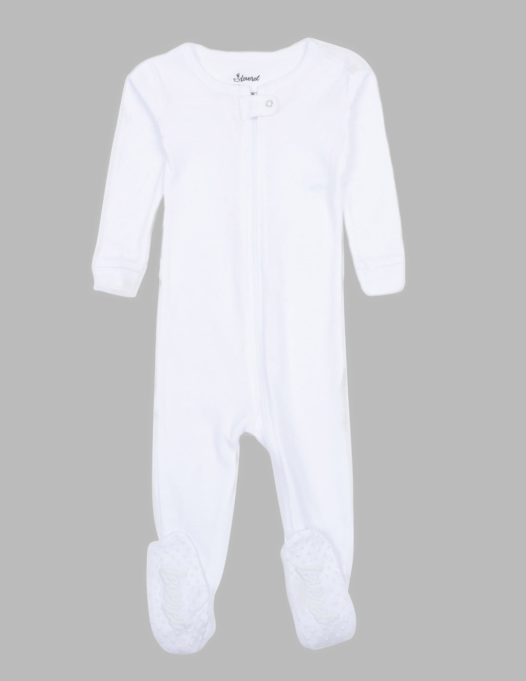 solid color white baby footed pajamas