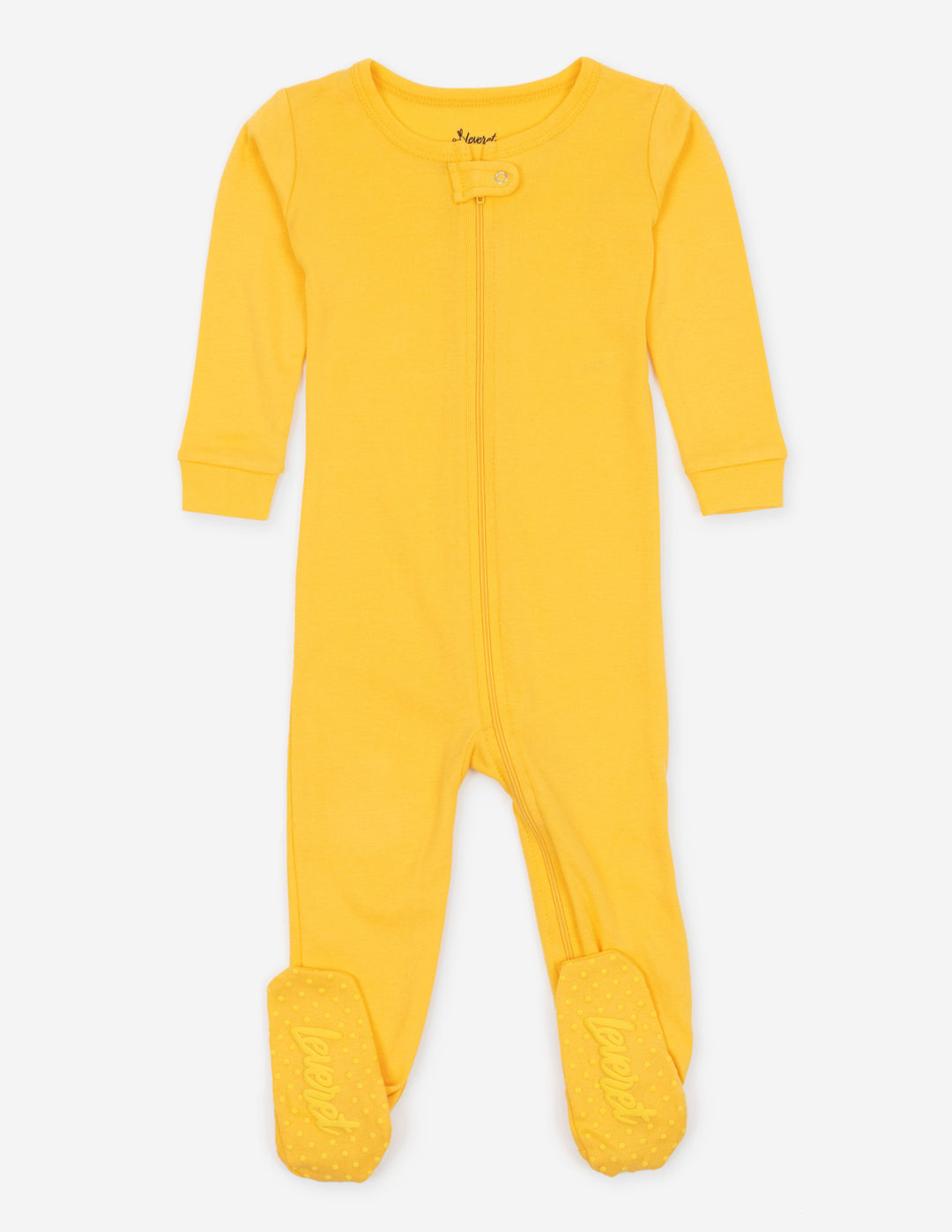 solid color yellow baby footed pajamas