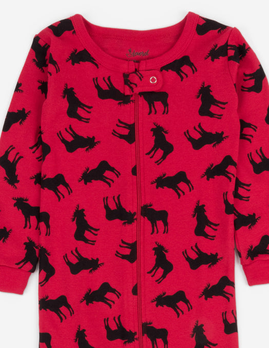red moose baby footed pajama