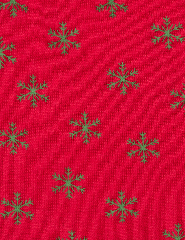 red snowflake baby footed cotton pajama
