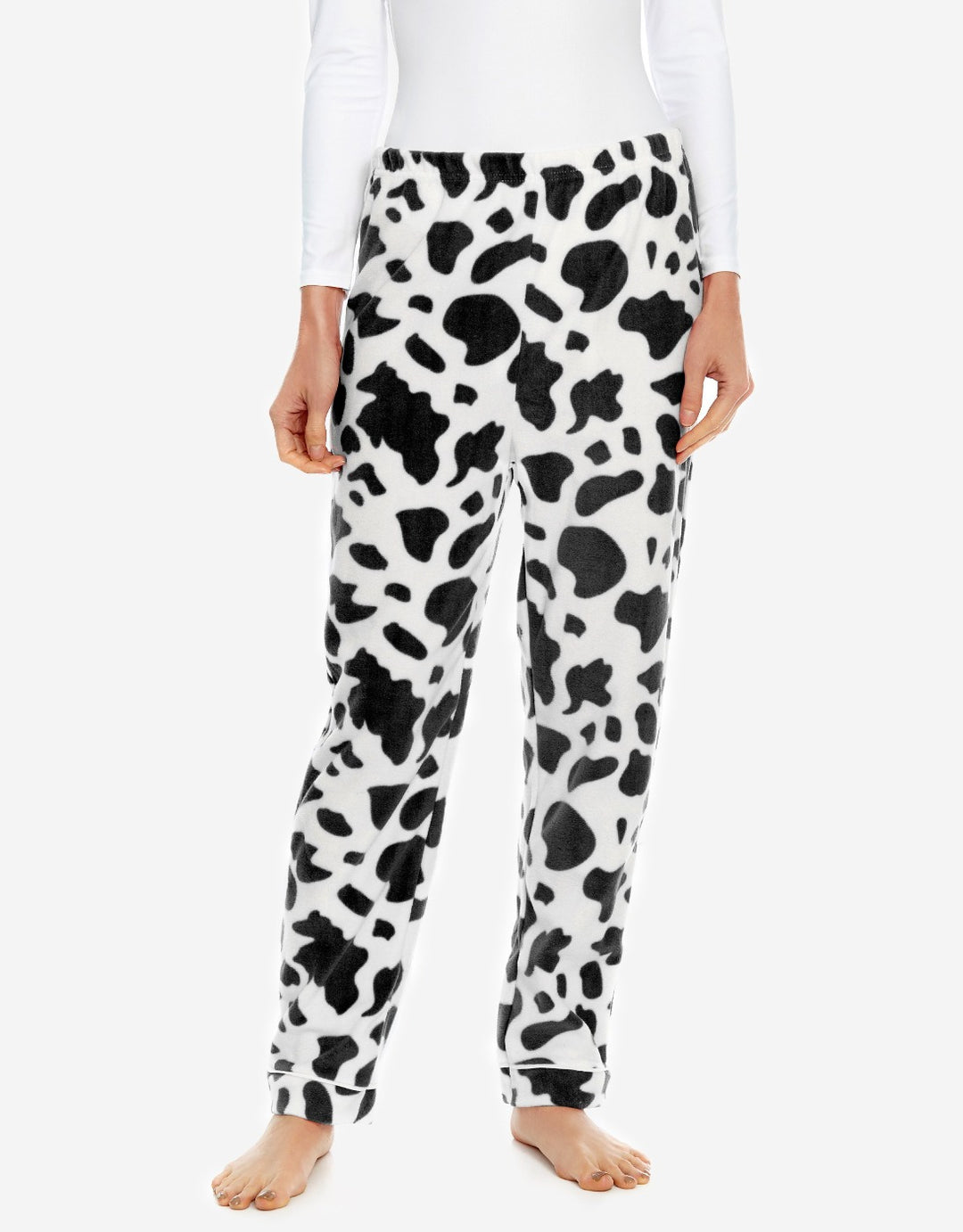 cow print fleece women's pants