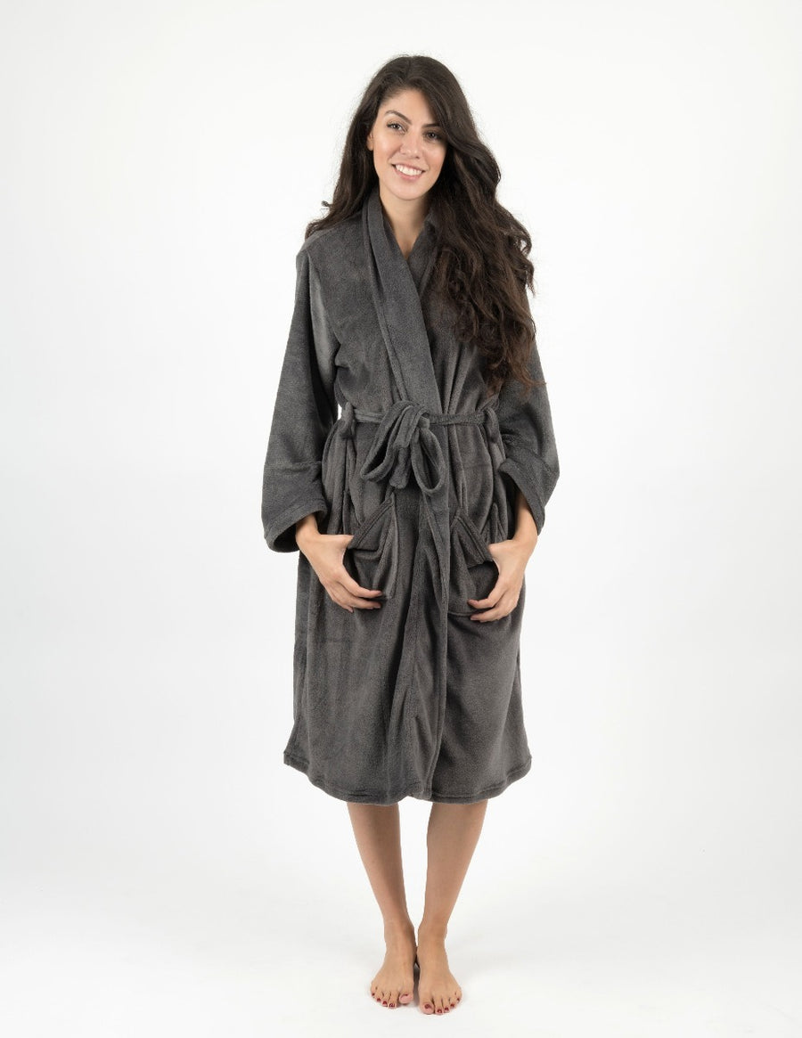 Leveret Women's Soft Micro Fleece Bathrobe Leveret Clothing