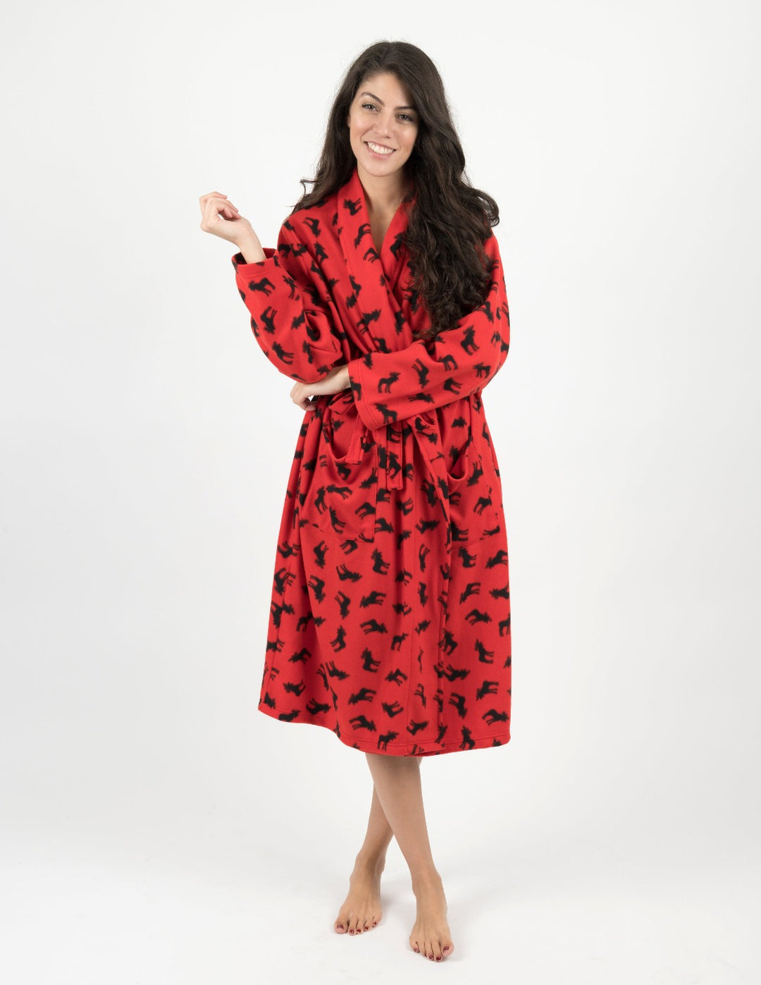 red moose women's fleece robe