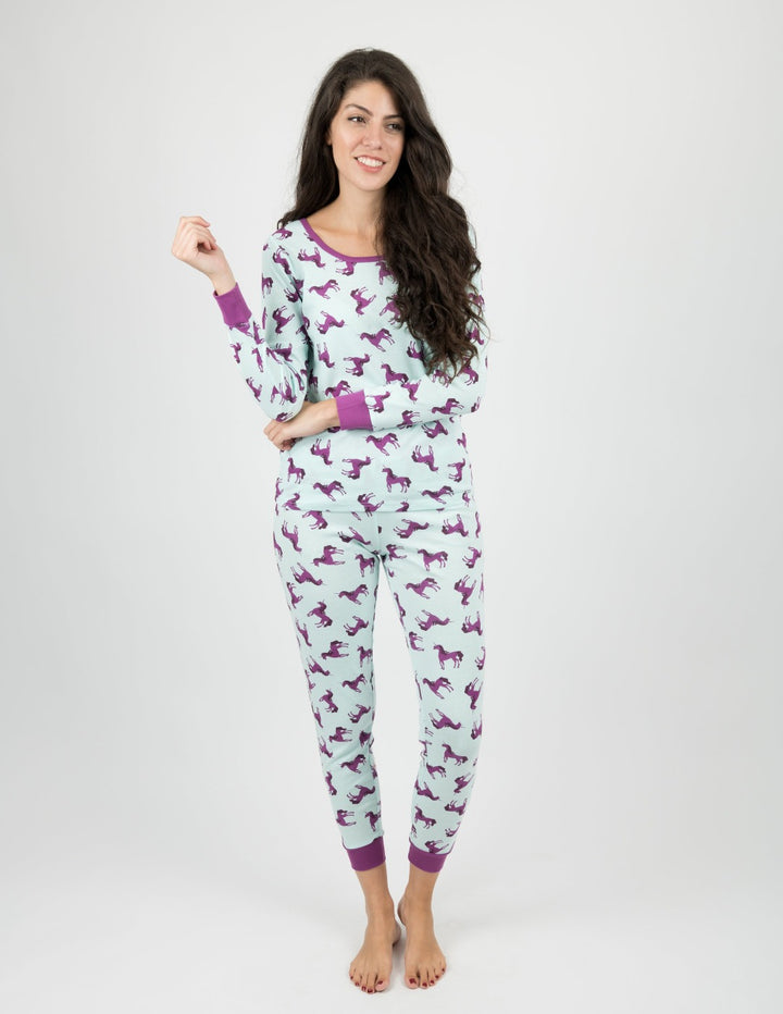 aqua unicorn women's cotton pajama