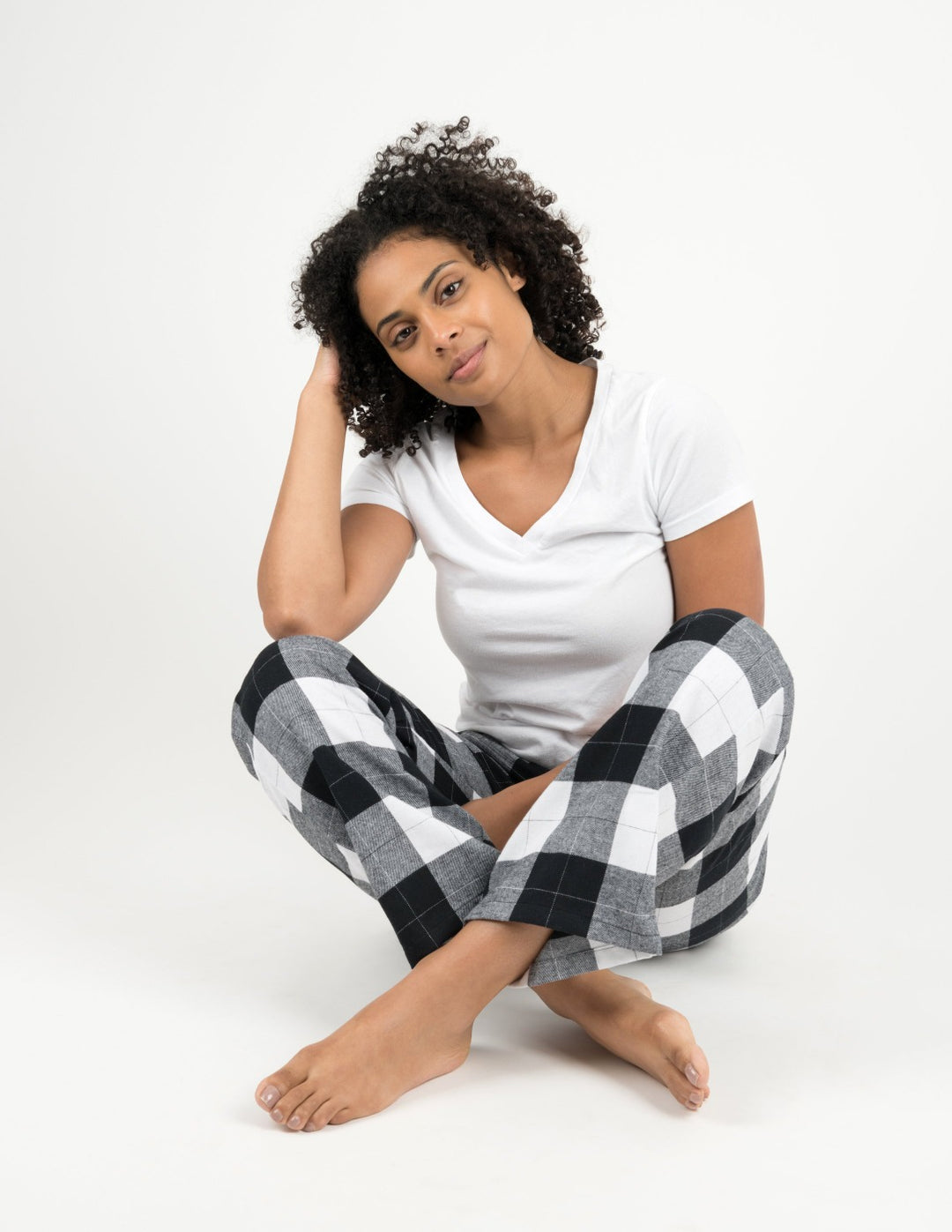 Leveret Women's Black & White Plaid Flannel Pants Leveret Clothing Leveret Women's Black & White Plaid Flannel Pants Leveret Clothing