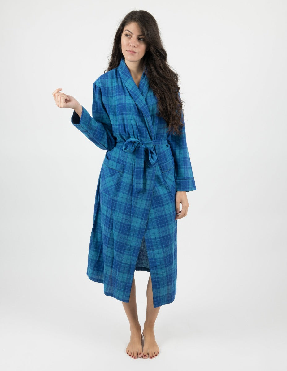 Leveret Women's Flannel Robe – Leveret Clothing - Main Image